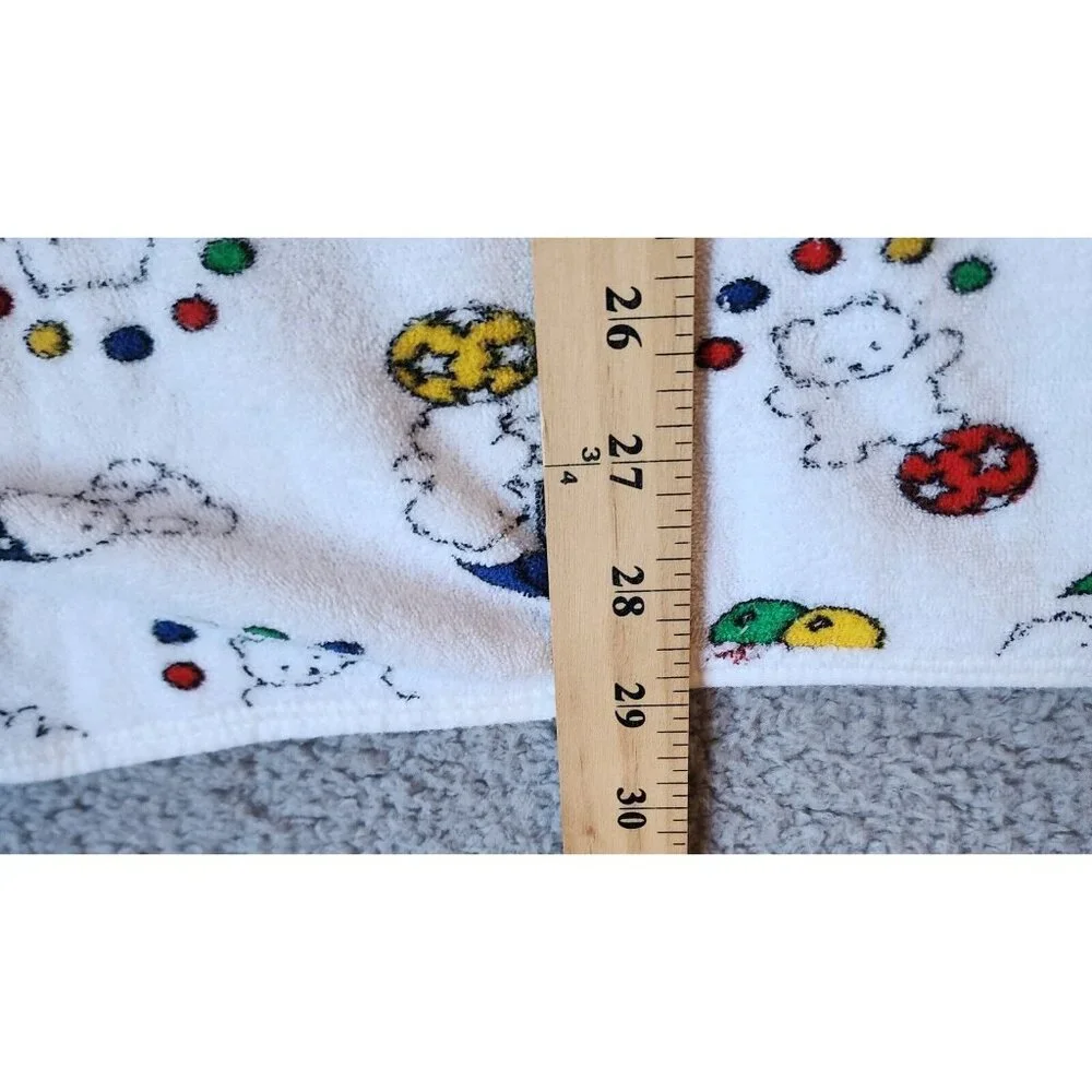 Vtg‎ Carter’s Primary Colors Teddy Bear Balloon Terry Cloth Blanket/Hooded Towel